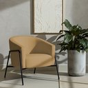 Ver imagem 2 de Poltrona Decorativa Maitê Base Aço Preto Bouclé Camel - Nexta Casa