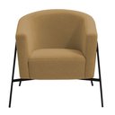 Ver imagem 6 de Poltrona Decorativa Maitê Base Aço Preto Bouclé Camel - Nexta Casa