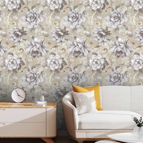 Papel de Parede Adesivo Flores Decorativas Gh Papel de Parede 2,2m