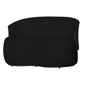 Poltrona Namoradeira Orgânica Beatriz 2 Lugares Tecido Suede Composê em Corino Preto - Estopar Namor