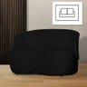 Poltrona Namoradeira Orgânica Beatriz 2 Lugares Tecido Suede Composê em Corino Preto - Estopar Namor - 2