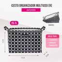 Ver imagem 5 de Kit 3 Cestos Multiuso Tecido 43l, 25l e 23l Preto Listado