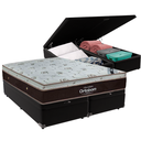 Ver imagem 1 de Cama Box Baú Bipartido Casal Preto e Colchão Sleep King Molas Ensacadas Ortobom