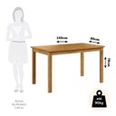 Ver imagem 3 de Conjunto Sala de Jantar Mesa 140cm e 6 Cadeiras Estofadas 100% Madeira Maciça Serena Espresso Móveis Nogueira/Angus Ambar