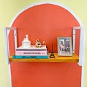 Ver imagem 1 de Prateleira de Ferro e Madeira Industrial de Parede Style 1 Prateleira 60cm Nozes e Branco