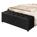 Ver imagem 1 de Recamier Baú Milão 1,30m Premium para Cama Casal Estilo Decorativo Closet Estofado Cor Preto