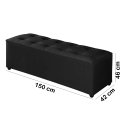 Ver imagem 5 de Recamier Baú Milão 1,30m Premium para Cama Casal Estilo Decorativo Closet Estofado Cor Preto