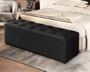 Ver imagem 2 de Recamier Baú Milão 1,30m Premium para Cama Casal Estilo Decorativo Closet Estofado Cor Preto