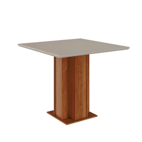 Mesa de Jantar Quadrado 94x95cm Tampo Mdf/vidro Sophia Cimol Cinamomo/off White