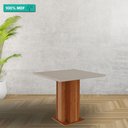 Ver imagem 2 de Mesa de Jantar Quadrado 94x95cm Tampo Mdf/vidro Sophia Cimol Cinamomo/off White