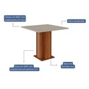 Ver imagem 4 de Mesa de Jantar Quadrado 94x95cm Tampo Mdf/vidro Sophia Cimol Cinamomo/off White