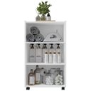 Ver imagem 5 de Balcão Multiuso Carol 2 Portas com Rodízios Armário Organizador Cozinha Lavanderia Cor:Branco