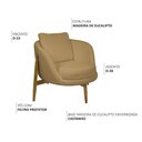 Ver imagem 3 de Poltrona Decorativa Austin Base Madeira Bouclé Camel - Nexta Casa