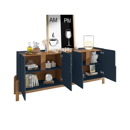 Buffet Lizz com Adega 190cm Azul Cobalto Cedro Casa D - 2