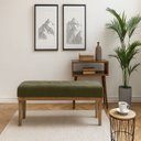 Ver imagem 1 de Puff para Sala de Estar 140cm com Pés Linho Theo