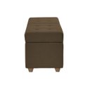 Ver imagem 5 de Canto Alemão Recamier Bau + Painel Madri 120cm Suede Marrom - Inova Decor