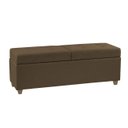 Ver imagem 4 de Canto Alemão Recamier Bau + Painel Madri 120cm Suede Marrom - Inova Decor
