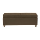 Ver imagem 3 de Canto Alemão Recamier Bau + Painel Madri 120cm Suede Marrom - Inova Decor