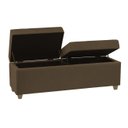 Ver imagem 2 de Canto Alemão Recamier Bau + Painel Madri 120cm Suede Marrom - Inova Decor