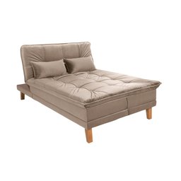 Sofá Cama Berlim Pés de Madeira Retrátil 3 Lugares Império Chocolate 377 - 4
