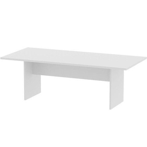 Mesa de Reunião Retangular 8 Lugares Moderno MDP 220cm Branco Tecnomobili
