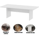 Ver imagem 2 de Mesa de Reunião Retangular 8 Lugares Moderno MDP 220cm Branco Tecnomobili