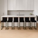 Ver imagem 1 de Banqueta Cozinha Alta com Encosto Kit 6 Lirina Industrial Preto Sintético Pu C05 - D’Rossi
