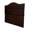 Cabeceira Cama Queen Botões Provençal Marrom Suede com Pés 120cm Altura Rbl - 1
