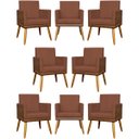 Ver imagem 1 de Kit 8 Poltronas Decorativas Modernas para Recepção Lis Corino Suede Cores Pé 30 Cm