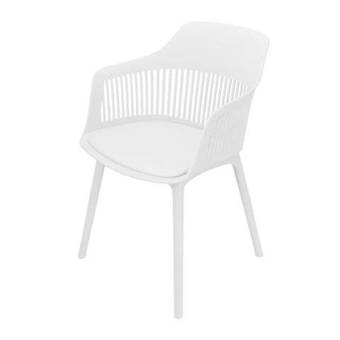 Cadeira Cooper em Polipropileno Branco com Almofada no Assento - 68717