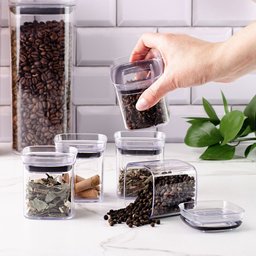 Kit 6 Potes Herméticos Mini Block Ou 150 ml:Natural - 5