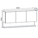 Ver imagem 5 de Armário Aéreo 150cm 3 Portas Lina K02 Supremo/Freijó - Mpozenato