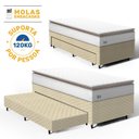 Ver imagem 3 de Cama Box com Colchão de Molas Ensacadas Pillow Top Neve + Auxiliar de Espuma Unique Solteiro 88cm