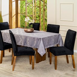 Capa de Cadeira Jantar Avulsa Lisa Splendore Ajustável com Elástico - Tecido Veludo Suede Decoração  - 3