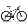 BICICLETA 29 PUMABIKE LINCE 27V STEEZ, FREIO MEC, K7, SUSP TRAVA, PRETO COM LARANJA E AZUL, 21 - 1