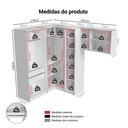 Ver imagem 6 de Quarto Completo Solteiro de Canto 415 Cm Branco Neo Madesa