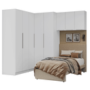 Ver imagem 5 de Quarto Completo Solteiro de Canto 415 Cm Branco Neo Madesa