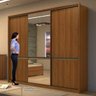 Guarda-Roupa Casal com 2 Espelhos 3 Portas 6 Gavetas Urban Glass - 5