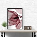 Ver imagem 1 de Quadro Moderno Flor Bordô 24x18cm:moldura Branca
