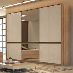 Guarda-Roupa Casal com 4 Espelhos 6 Portas 6 Gavetas Urban Glass - 1
