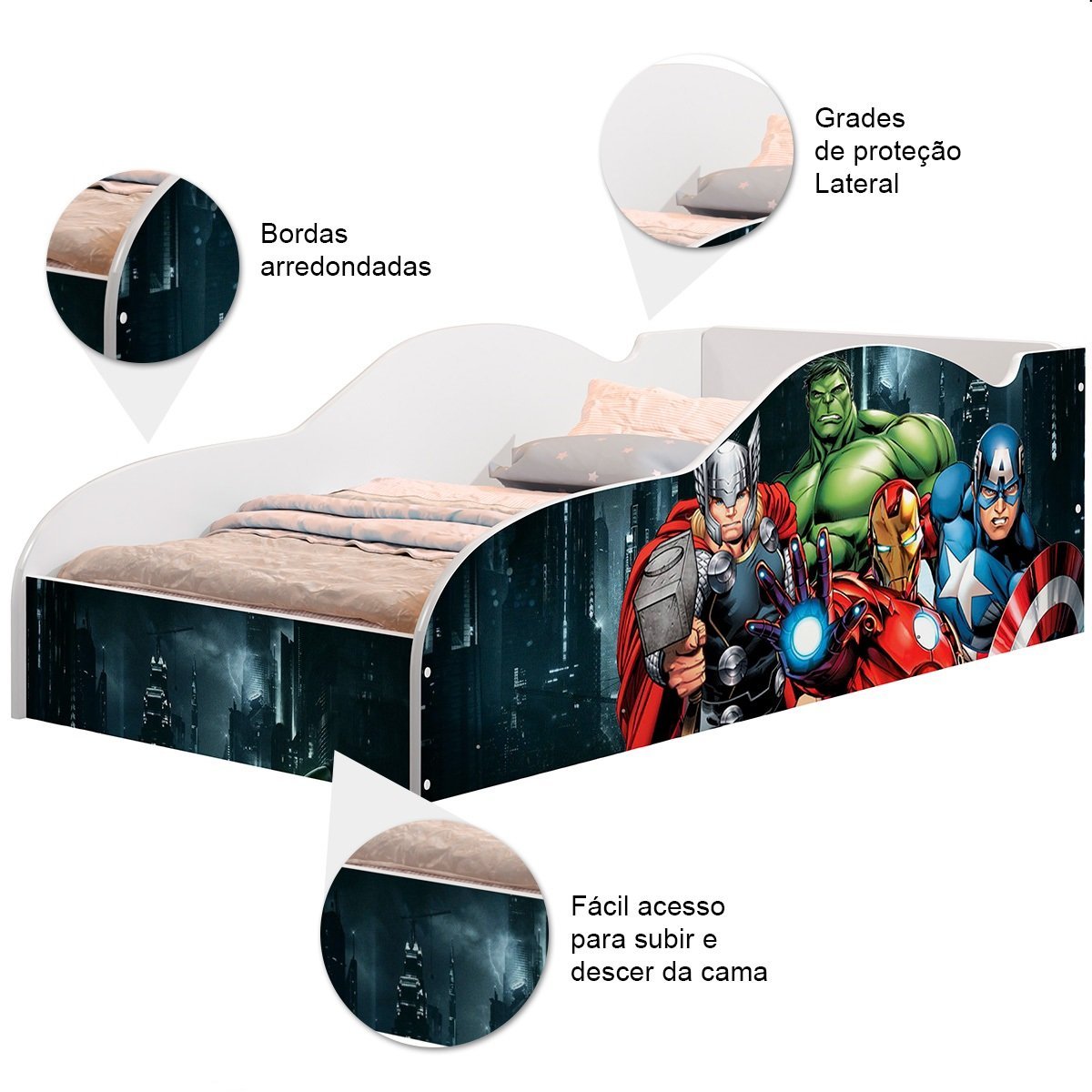 Cama Vingadores Heróis Infantil Quarto de Menino - Tigo - 2