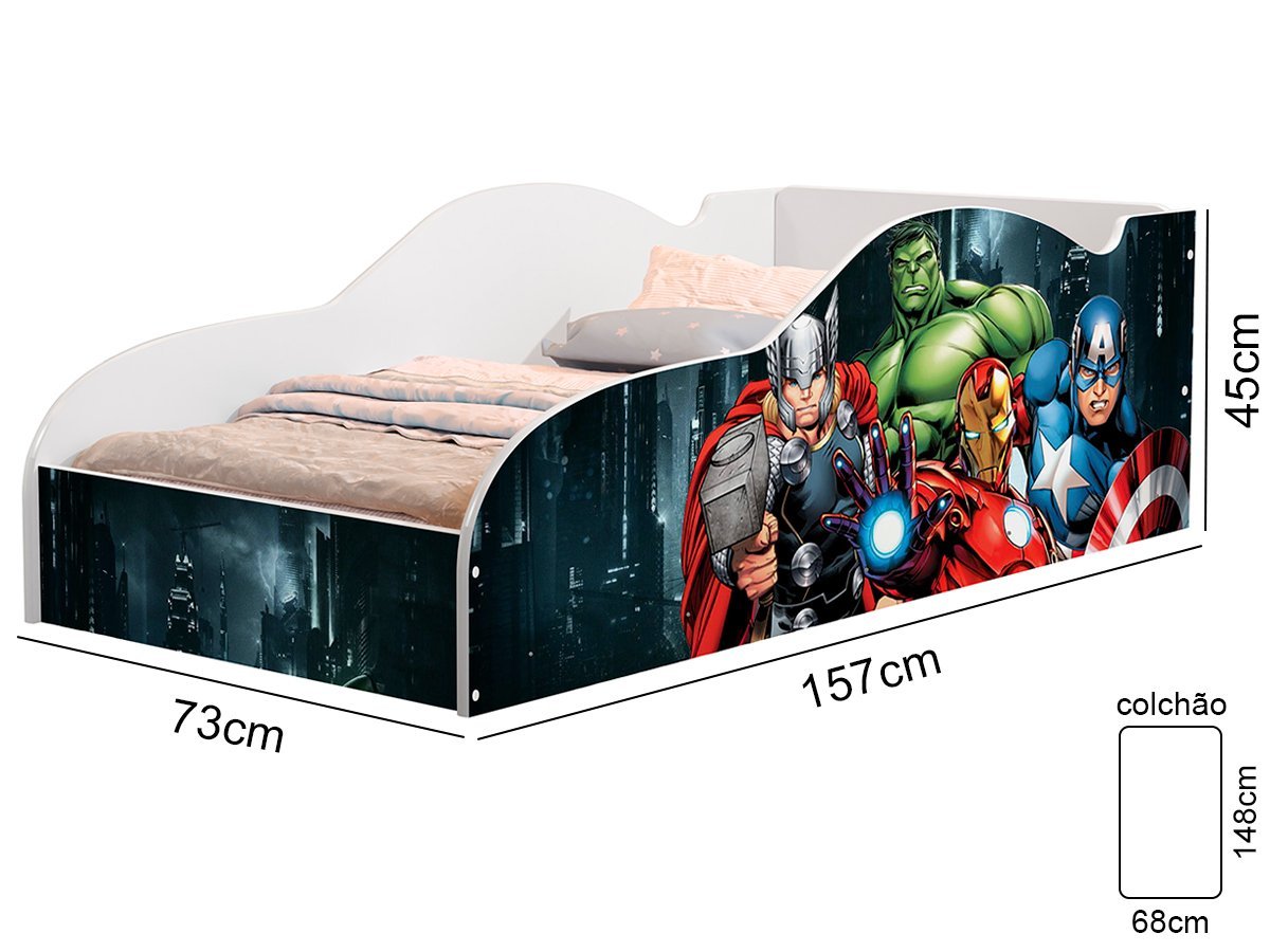 Cama Vingadores Heróis Infantil Quarto de Menino - Tigo - 3