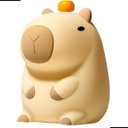Ver imagem 1 de Luminária Abajur Silicone Capivara Led Infantil Recarregável Touch Rgb Abajur Noturno