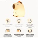Ver imagem 6 de Luminária Abajur Silicone Capivara Led Infantil Recarregável Touch Rgb Abajur Noturno