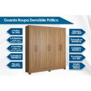 Ver imagem 2 de Guarda Roupa Casal 6 Portas e 3 Gavetas Prático Branco - Demóbile
