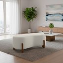 Ver imagem 1 de Banqueta Decorativa Orgânica Puff Thor 100cm para Sala e Quarto Bouclé:bege Claro