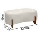 Ver imagem 4 de Banqueta Decorativa Orgânica Puff Thor 100cm para Sala e Quarto Bouclé:bege Claro