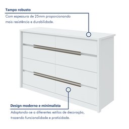 Cômoda Urban 8 Gavetas Espresso Móveis - 4
