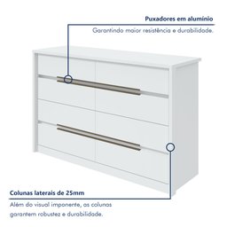 Cômoda Urban 8 Gavetas Espresso Móveis - 5