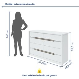 Cômoda Urban 8 Gavetas Espresso Móveis - 7